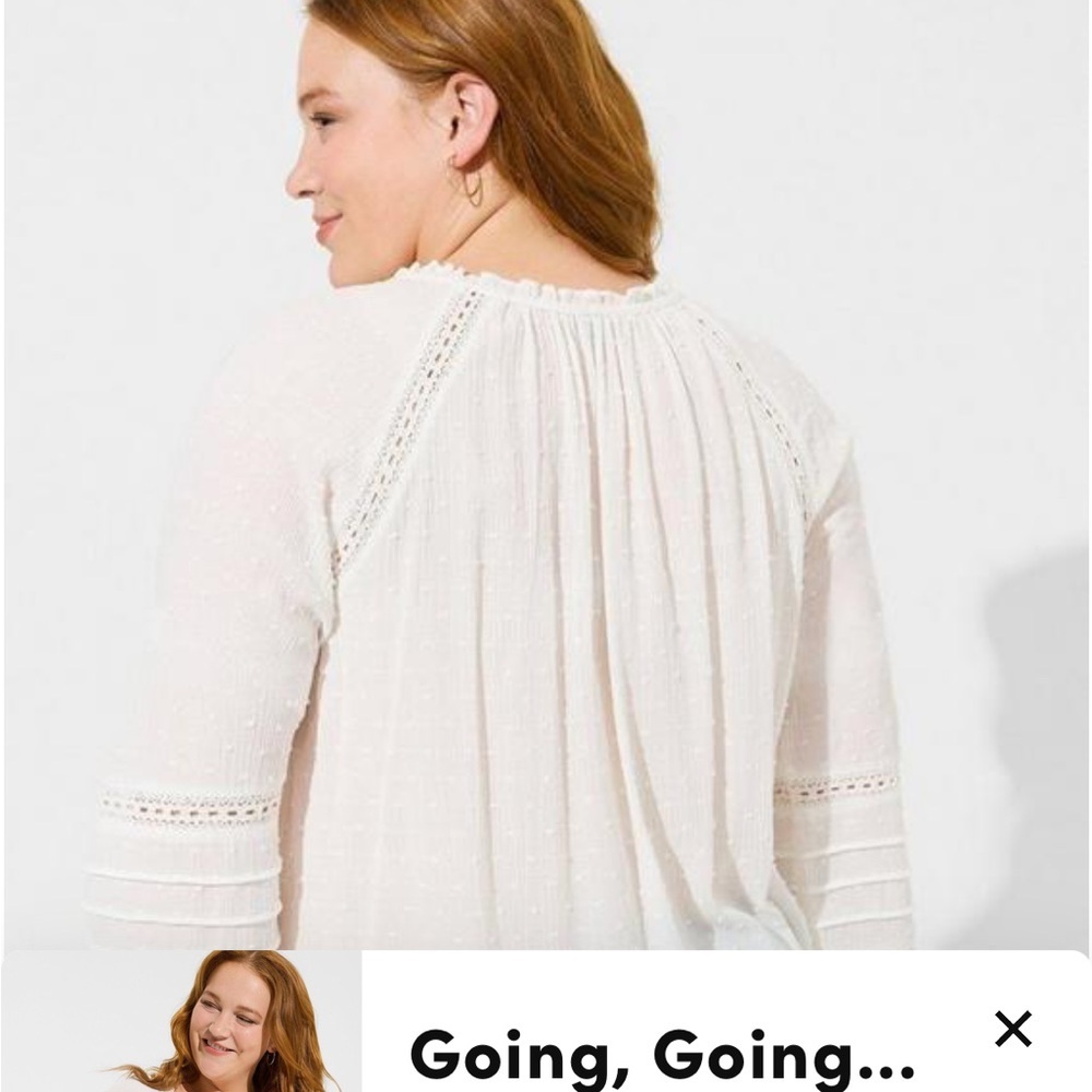 NWT torrid Swiss.lace inset top cloud dancer 5X/28 - Picture 4 of 9